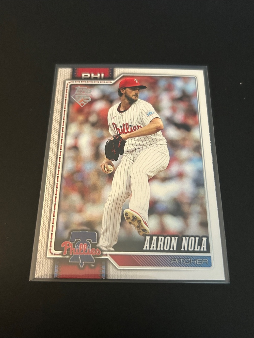 Topps Aaron Nola Phillies Red White Baseball Card